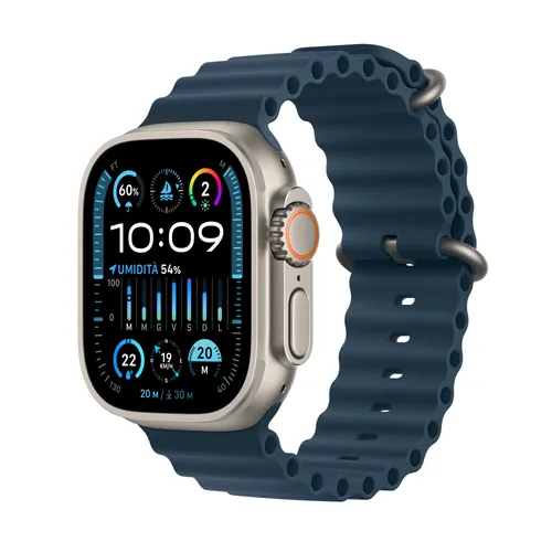 Watch Ultra 2 - 49 mm Titan Smartwatch, refurbished mit blauem Ocean Band