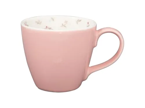 Greengate Tasse Junia pale pink 0,35l - Thermobehälter mit elegantem Design und bezauberndem Blumenmuster innen, perfekt für Kaffee, Tee oder heiße Schokolade.