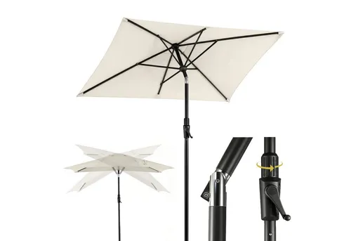 Sekey Sonnenschirm Rechteckig 200x300cm mit Kurbel & Neigefunktion - Robuster Balkon-Sonnenschirm mit stabiler Konstruktion und einfacher Kurbelbedienung. Dank der automatischen Neigung passt er sich flexibel dem Sonnenstand an – ideal für entspannte Stunden im Garten oder auf dem Balkon.