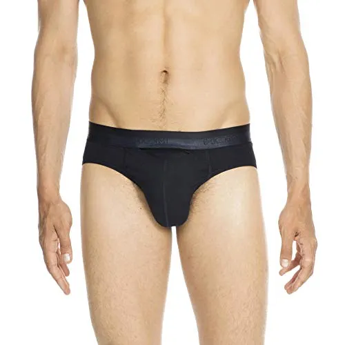 HOM Herren Mini Ho1 Slip, Navy, XL EU - Herren-Slips aus weicher Modal-Baumwolle, ikonisches Design mit praktischem horizontalem Eingriff HO1 für höchsten Tragekomfort.