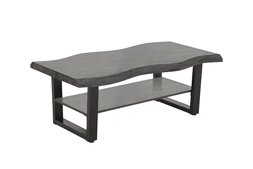 HELA Couchtisch GABRIEL - Stilvolle Baumkantenoptik mit U-Gestell - Eleganter Couchtisch in Baumkantenoptik mit praktischem Ablageboden. Ideal für modernes Wohnen, pflegeleicht und einfach zu montieren.