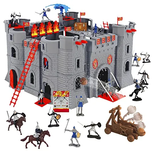 STARLUX 404002 Le Château Noir - Authentische Ritterburg mit 21 Figuren, perfektes Spielzeug für epische Abenteuer und kreative Geschichten