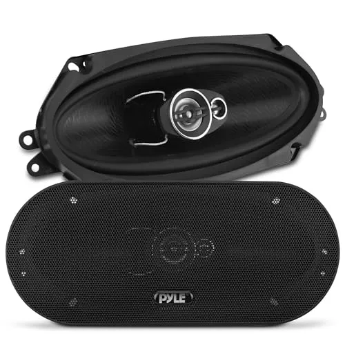 Pyle 3-Wege Universal Auto Lautsprecher - 300W 4"x10" Triaxial, Profi Audio, Tür-/Seitenkompatibel, PL410BK (Paar)