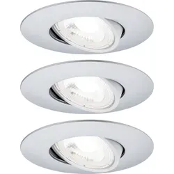 Paulmann LED Einbauleuchte 3er Set, chrom matt und schwenkbar - LED-Einbaustrahler, schwenkbar für gezielte Beleuchtung und modernes Design, ideal für Wohnräume und Büros.
