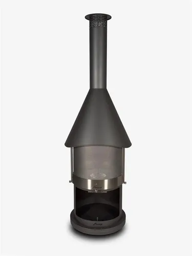 FIRESTAR Gartenkamin DN 700 Swing 3. Generation – Edelstahl dunkelgrau Grillkamin - Eleganter Terrassenkamin aus V2A Edelstahl, rollbar und mit doppelwandigem Brennraum für effiziente Nutzung. Ideal für gemütliche Abende im Freien.