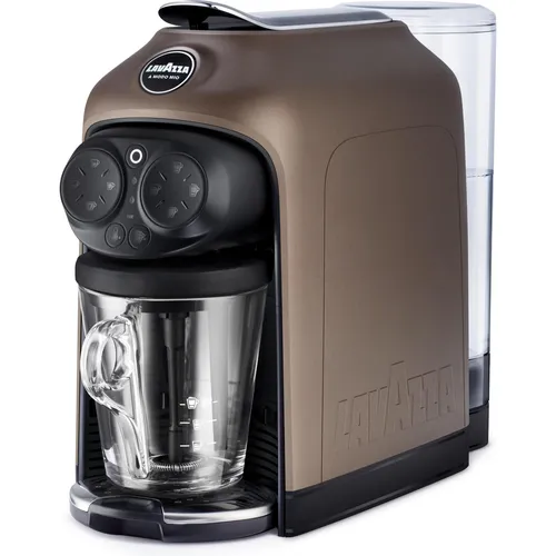 Lavazza Desea Braun Walnuss Kaffeemaschine mit Cappuccinatore - Kaffeepad- & Kapselmaschinen mit 15 bar Druck für perfekten Espresso und cremigen Cappuccino. Großzügiger Wassertank von 1,1 l und elegantes Design in Braun.