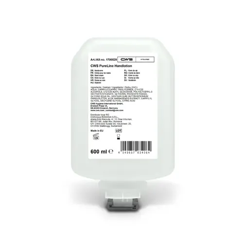 Hautschutzlotion CWS PureLine Handlotion 600 ml feuchtigkeitsspendende Pflegeformel, vegan, frei von Parfüm
