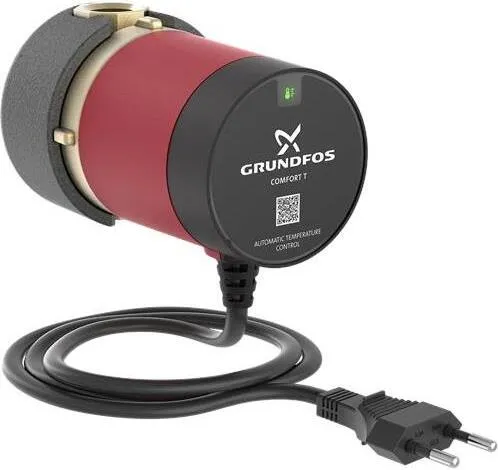 Grundfos Zirkulationspumpe COMFORT 15-14 B T DACH - Heizungspumpen mit hoher Effizienz zur Warmwasserzirkulation, reduziert Wärmeverluste um 25 % und bietet leisen Betrieb mit Trockenlaufschutz.