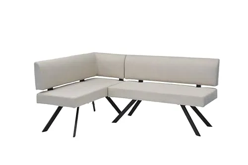 byLIVING Eckbank TORONTO – Taupe/Schwarz, L-Form mit Taschenfederkern - Die byLIVING Eckbank TORONTO in L-Form bietet mit ihrem hochwertigen Webstoff und Taschenfederkern optimalen Sitzkomfort für bis zu vier Personen. Ideal für Esszimmer und Küche, pflegeleicht und langlebig.