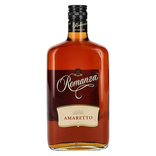 Romanza Amaretto 20% Vol. 0,7l - Aromatischer Amaretto Likör mit 20% Vol., perfekt für puren Genuss, Cocktails oder Heißgetränke. Seine feine Balance aus süßen und nussigen Noten begeistert in jeder Jahreszeit.