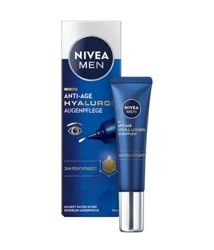 NIVEA MEN Anti-Age Hyaluron Augenserum 15 ml - Gesichtspflege für Männer, strafft die Haut um die Augen und mildert Falten sichtbar. Die schnell einziehende Formel mit Hyaluron reduziert Augenringe und spendet 24h Feuchtigkeit.
