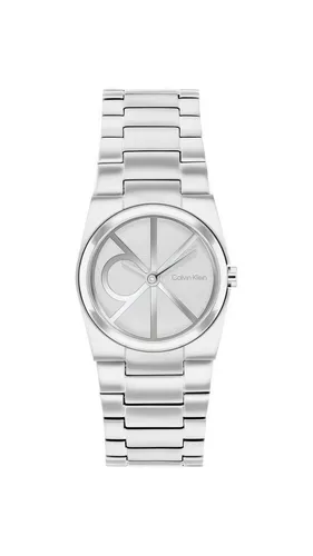 Calvin Klein 25100126 CK Unite – Damenuhr - Sportliche Armbanduhr für Damen mit analoger Anzeige und Edelstahlarmband. Das 12-Stunden-Zifferblatt und die Doppelfaltschließe bieten Komfort und Stil. Wasserdicht bis 30 m, ideal für den Alltag.