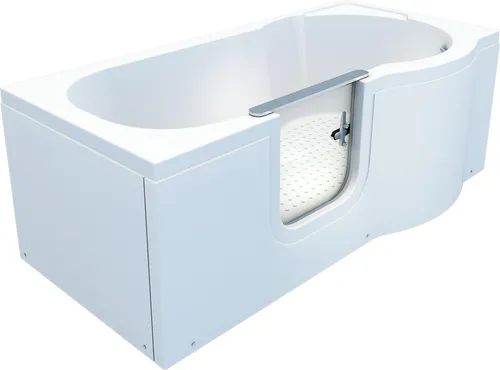 Seniorenwanne mit Tür S12-L-ALL 170x85cm - Sanitäranlagen & Zubehör - Diese Badewanne bietet Senioren ein sicheres und unabhängiges Badeerlebnis in vertrauter Umgebung, ausgestattet mit einer verstärkten Tür und Sicherheitsverschluss für höchsten Komfort.