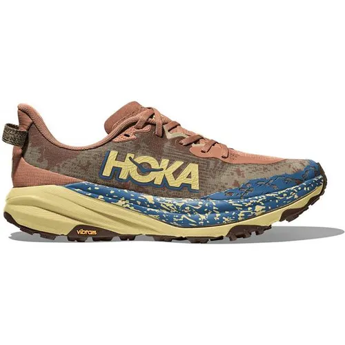 Hoka Herren Speedgoat 6 bunt 42.0 - Laufschuhe für Trailrunning mit Vibram®-Megagrip-Außensohle für optimalen Halt und Dämpfung durch CMEVA-Zwischensohle. Ideal für technische Trails und anspruchsvolles Gelände.
