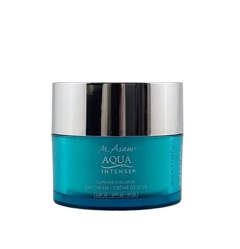 M. Asam AQUA INTENSE Supreme Hyaluron Day Cream LSF 25 - Parfümfreie Anti-Aging Gesichtscreme - Tagespflege mit LSF 25 für intensive Feuchtigkeit und langanhaltende Wirkung bis zu 5 Tage. Ideal für alle Hauttypen, besonders bei trockener Haut.