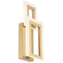 LED Wandleuchte Gold Weiß 40,6 cm Modern mit Dimmer - Moderne Wandleuchte aus Aluminium und Stahl, ideal für Wohnzimmer und Schlafzimmer. Mit dimmbarer LED-Technologie und warmweißem Licht sorgt sie für eine stimmungsvolle Atmosphäre.