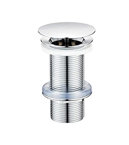 Wohnfreuden Chrom Ablauf Ventil 120 mm - Permanentablauf Ablaufgarnitur - Wasserhahnventileinsatz mit hochwertiger Chromoberfläche, ideal für eine langlebige Nutzung und einfache Installation.