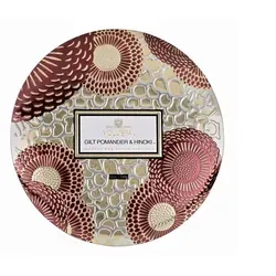 Kerze 3 wick in Gilt pomander Hinoki
