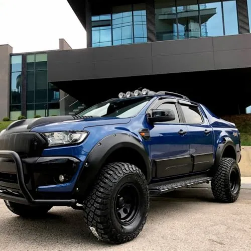 Kotflügelverbreiterungen für FORD Ranger T6 T7 T8 2012-2022 - Spurverbreiterungen für alle 4 Radläufe mit ABE, aus UV-beständigem ABS-Kunststoff gefertigt, schützen Ihr Fahrzeug und verbessern das Aussehen.