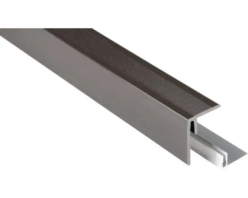 Konsta Seitenabschluss Graubraun 2500x64x48 mm - Sonstiges Zubehör, langlebiger Verbundwerkstoff für eine wetterbeständige und stilvolle Terassenbalkenlage
