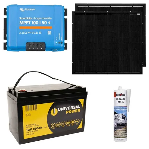 a-TroniX Solaranlage Wohnmobil 440W - Effiziente Energie für Ihr Abenteuer - Caravan-Zubehör mit 440W Solaranlage, 120Ah Batterie und Victron MPPT Laderegler für maximalen Strom aus Sonnenenergie.