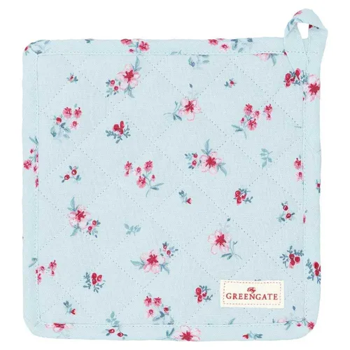 Greengate Topflappen SILA PALE BLUE Blau Blumen 2er Set Baumwolle