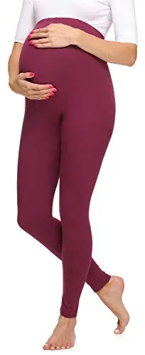 Merry Style Damen Lange Umstandsleggings aus Viskose MS10-297 (Weinrot, XL)
