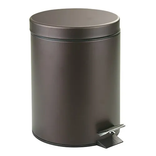 iDesign 44211EU 5-Liter-Stahltritteimer mit Eimereinsatz für Bad / Küche / Büro, Stahl, bronze, 20.32 x 0.254 x 28 cm