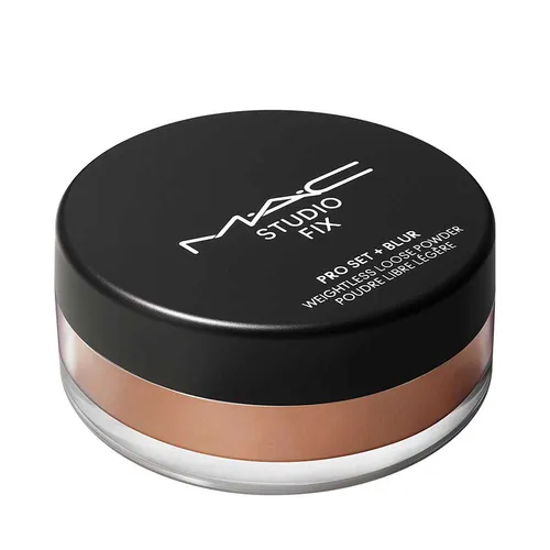 Mac STUDIO FIX PRO SET + BLUR WEIGHTLESS LOOSE POWDER 6,50 g Deep Dark - Hochwertiger Fixierpuder für makelloses, mattes Finish. Atmungsaktive Formel mit langanhaltendem Halt und luxuriösem Applikator für perfektes Auftragen.