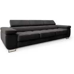 Masseno Bettsofa, Schwarz, Textil, 281x87x98 cm, Wohnzimmer, Sofas & Couches, Schlafsofas