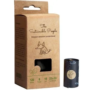 TSP Hundekotbeutel 2060, biologisch abbaubar, 120 Beutel (8 Rollen je 15 Beutel), 23 x 33cm, 15 Stück