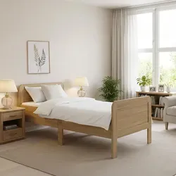Homestyle4u Komfortbett 100x200, Seniorenbett mit Komforthöhe - Betten in Eichenholzoptik, ideal für Senioren mit Komforthöhe für leichtes Ein- und Aussteigen. Flexibel durch verstellbare Einlegetiefen und stabiler Aufbau – Ihr komfortabler Schlafplatz!