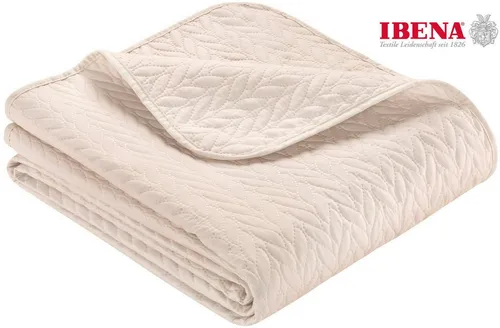 Ibena Nancy Tagesdecke 280x250 cm - Bettdecken in beige mit Zopfmuster, ideal für große Betten und maschinenwaschbar bei 30°. Schafft eine wohnliche Atmosphäre und ist perfekt als Deko oder Geschenkidee.