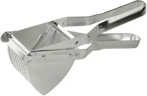 Fackelmann Kartoffelpresse 45450, Metall verzinnt - Kartoffelpressen & Spätzlepressen - Manuelle Presse aus stabilem verzinntem Metall, ideal zum Zerdrücken und Auspressen von Kartoffeln und Gemüse, leicht zu reinigen durch zerlegbare Teile.