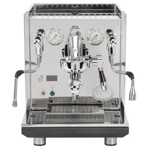 ECM Synchronika II OLED chrom 86294 - Hochwertige Haushalts-Espressomaschine mit Dualboiler und Rotationspumpe. Schnelle Aufheizzeit von nur 6,5 Minuten und OLED-Display für einfache Bedienung.