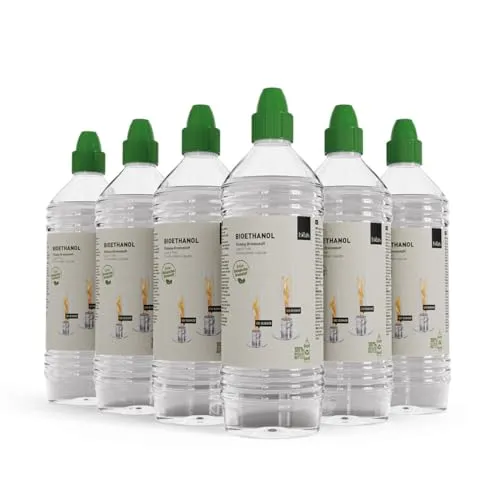 Bioethanol Flüssig-Brennstoff 6er-Set von höfats - Grillzubehör: 6er-Set transparenter Bioethanol-Brennstoff, ideal für ein gemütliches Grillambiente, entworfen von Designern Thomas Kaiser und Christian Wassermann.