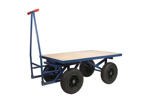 TRUTZHOLM Transportwagen XXL Profi Plattformwagen 500 kg - Transportwagen mit großer 120x80 cm Ladefläche, ideal für schwere Lasten bis 500 kg. Ausgestattet mit luftgefüllten Rädern und integrierter Bremse für müheloses Manövrieren.