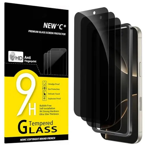 NEW'C 3 Stück, Sichtschutz für iPhone 17, 17 Pro, iPhone 16 Pro für Panzerglas (6,3 Zoll), Blickschutzfolie Privacy screen mit Anti Spy-Verbesserter - Einfaches Installationswerkzeug enthalten