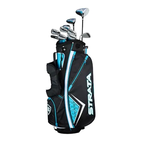 Callaway Strata Plus 14-teiliges Golfpaket - Das Callaway Strata Plus Set bietet alles für präzise Schläge und hohe Distanz. Ideal für Frauen, umfasst es Driver, Hölzer, Eisen, Putter und eine praktische Stand Bag.