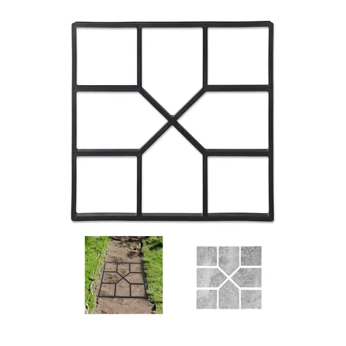 Betonform für Gehwegplatten - Wiederverwendbare Gussform (5 Stück) - Gehwegplatten & -steine, quadratische Betonformen aus robustem Kunststoff, ideal für kreative Gartenprojekte und einfach in der Handhabung.