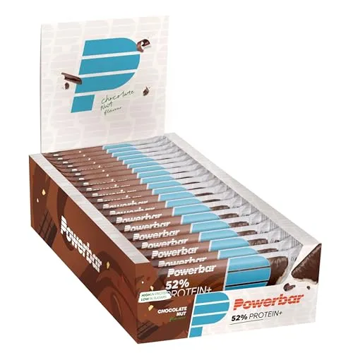 Powerbar 52% Protein Plus - Chocolate Nut Riegel - Proteinriegel mit 26 g Protein und nur 0,7 g Zucker pro Riegel, ideal für Fitness-Enthusiasten und gesundheitsbewusste Genießer.