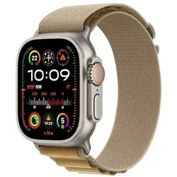 Apple Watch Ultra 2 4G 49 mm Silber - Titan-Smartwatch mit Alpine Armband Beige L, staub- und wasserbeständig für Outdoor-Aktivitäten und reibungsloses Scrollen