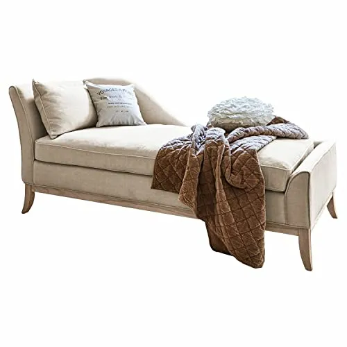 Loberon Chaiselongue Alphonse – Elegantes Sofa im klassischen Design - Die Loberon Chaiselongue Alphonse bietet weich gepolsterten Komfort mit zierendem Keder. Ideal für stilvolle Wohnräume, gefertigt aus hochwertigen Materialien in Beige.