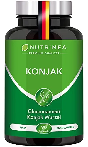 Glucomannan aus Konjak Wurzel - Hochdosiert & Vegan - Appetithemmer mit 95% Glucomannan pro Kapsel, ideal zur Unterstützung der Gewichtsreduktion. 90 Kapseln, 100% vegan und reich an natürlichen Ballaststoffen.