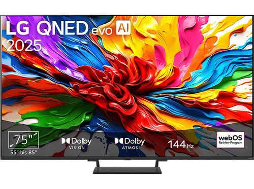 LG 75QNED93A6A QNED evo TV – 75 Zoll UHD 4K SMART TV - LED & LCD Fernseher mit lebensechten Farben und beeindruckenden Kontrasten dank Mini-LED-Backlight und Dolby Vision für ein herausragendes Heimkinoerlebnis.