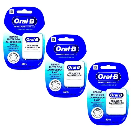 3x Oral-B Pro Expert Advanced Zahnseide 3x 50m gewachst neutral