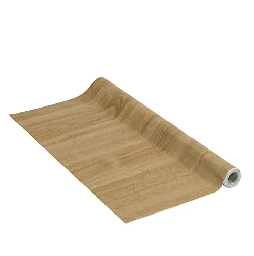 Venilia Möbelfolie selbstklebend, Eiche Hell, 45 cm x 3 m, Deco Standard, PVC, langlebig, einfache Entfernung, hitzebeständig, reißfest, 53148