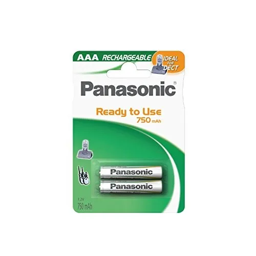 Panasonic Akku HHR-4MVE/2BD - AAA Micro 1.20V 750mAh - Batterien für DECT-Telefone, hohe Leistung und lange Lebensdauer dank NiMH-Technologie, ideal für energieintensive Anwendungen.