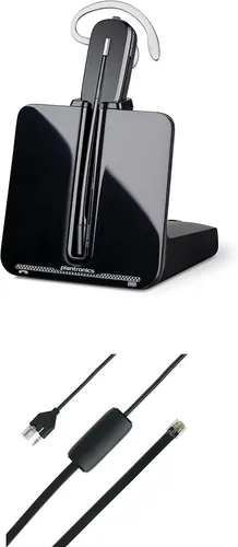 Plantronics CS540 mit EHS Adapter APS-11 Bundle - DECT-Headset für Büro und Callcenter, bietet bis zu 120 m Reichweite und 7 Stunden Sprechzeit. Ideal für Hot-Desking und Konferenzen mit bis zu 3 weiteren Headsets.