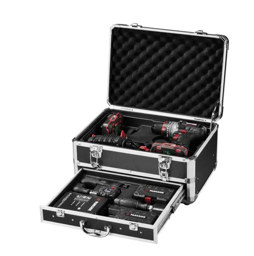 PARKSIDE PERFORMANCE® Schlagbohrschrauber-Starter-Set PSBSAP 20-Li D4 - Vielseitiges Schlagbohrschrauber-Set mit 2 Lithium-Ionen-Akkus, Schnellspannfutter und umfangreichem Zubehör. Ideal für Heimwerkerprojekte und präzises Arbeiten.